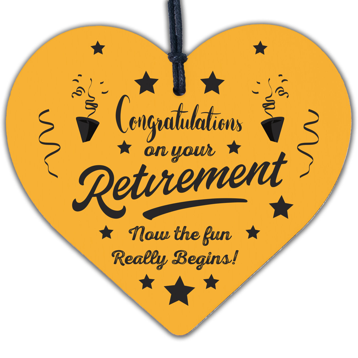 Retirement Congratulations Keepsake Handmade Wooden Heart Friendship Gift Plaque