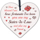 Sister In Law Gift Wooden Heart Chic Plaque Keepsake Birthday Gift Thank You