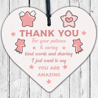 Gift For Teacher And Assistant Wooden Heart Nursery Thank You Gifts Leaving Gift