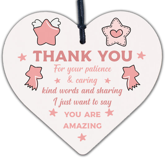 Gift For Teacher And Assistant Wooden Heart Nursery Thank You Gifts Leaving Gift