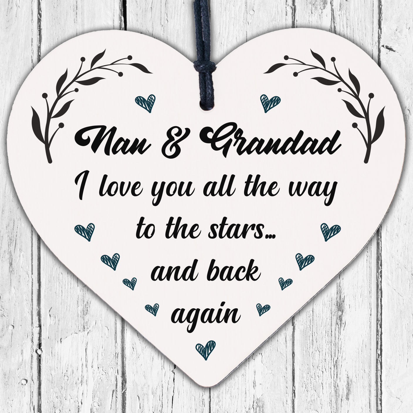 Nan And Grandad Gifts Heart Sign Birthday Christmas Card Xmas Grandparent Gifts