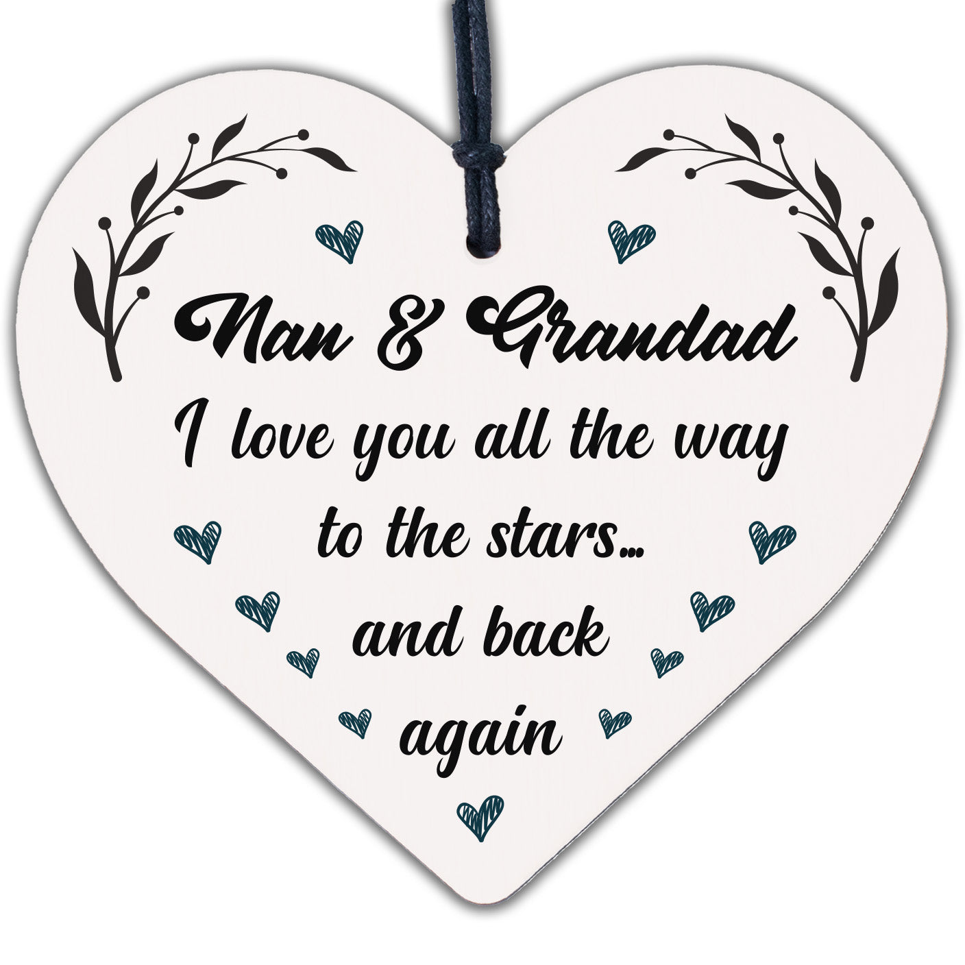 Nan And Grandad Gifts Heart Sign Birthday Christmas Card Xmas Grandparent Gifts