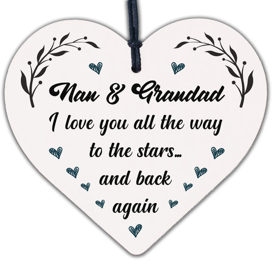 Nan And Grandad Gifts Heart Sign Birthday Christmas Card Xmas Grandparent Gifts