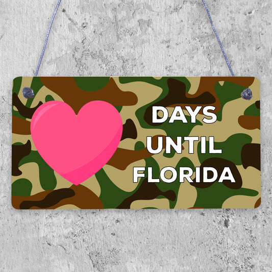 Chalkboard Holiday Countdown To FLORIDA America USA Hanging Sign Gift For Friend