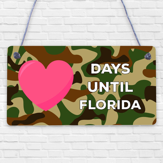 Chalkboard Holiday Countdown To FLORIDA America USA Hanging Sign Gift For Friend