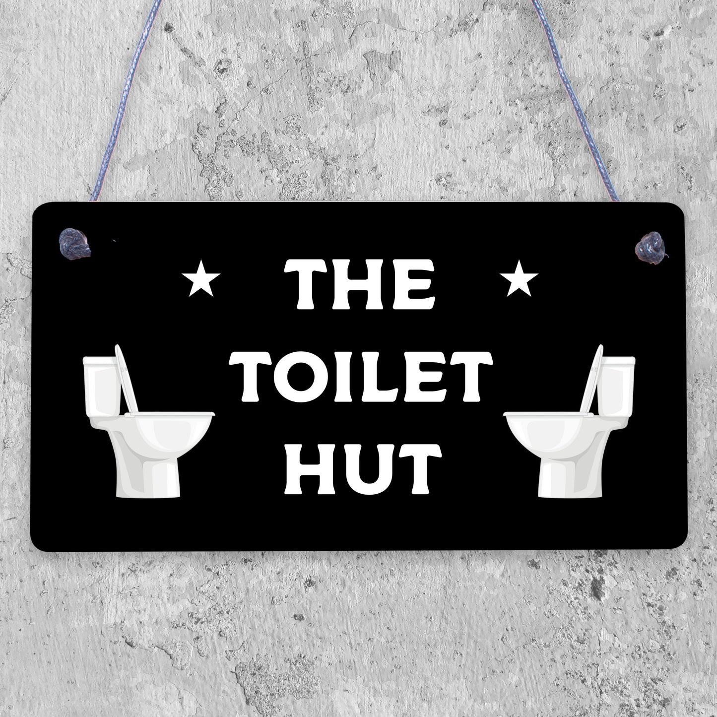 The Toilet Hut Nautical Beach Theme Hanging Sign For Toilet Bathroom Decor