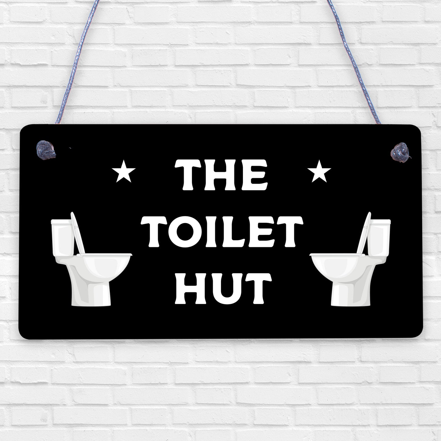 The Toilet Hut Nautical Beach Theme Hanging Sign For Toilet Bathroom Decor