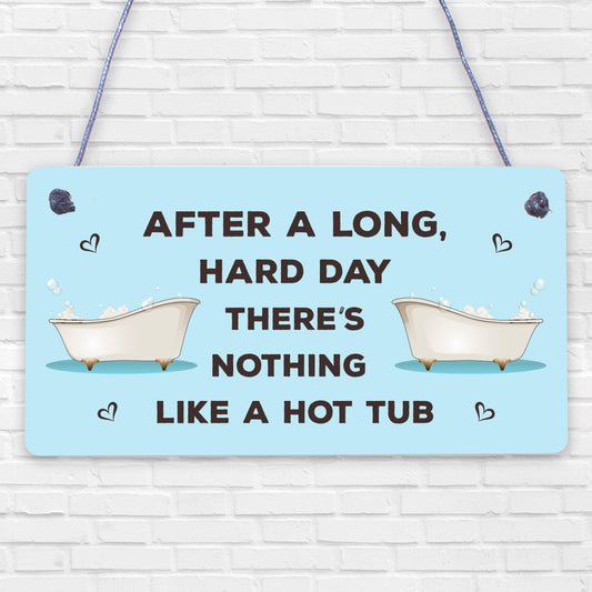 FUNNY HOT TUB SIGN Garden Sign And Plaque Summer House Plaque Pool Party Gift