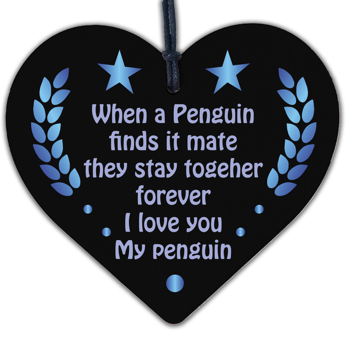 Valentines Gifts For Him Her Heart Penguin Gift Anniversary Gift For Boyfriend