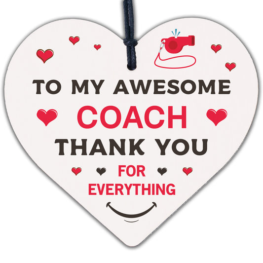 Best Football Gymnastics Dance Coach Gift Wooden Heart Thank You Gifts For Her