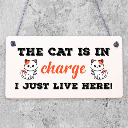 Cat Sign Funny Cat Gift For Cat Lovers Hanging Wood Sign For Home Animal Sign