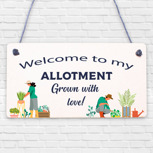 Allotment Sign Engraved Wooden Plaque For Garden Shed Family Gift Home Signs