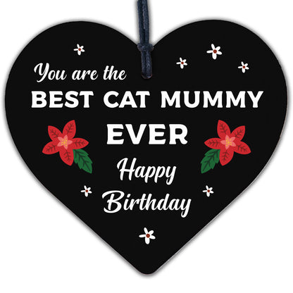 Best Cat Mummy Funny Mum Birthday Gifts Wooden Heart Humour Cat Gifts Cat Sign