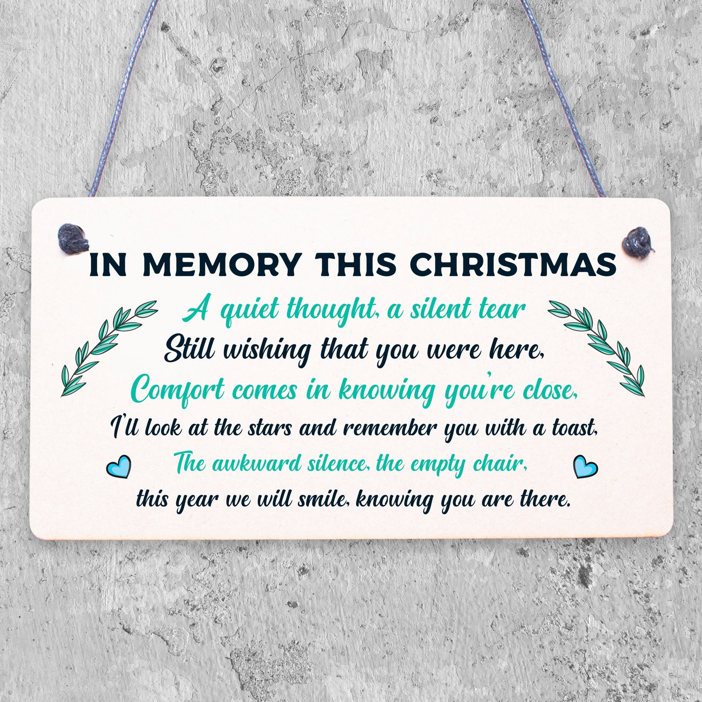 In Memory This Christmas Decoration Wood Memorial Quote Tree Sign Plaque Gift