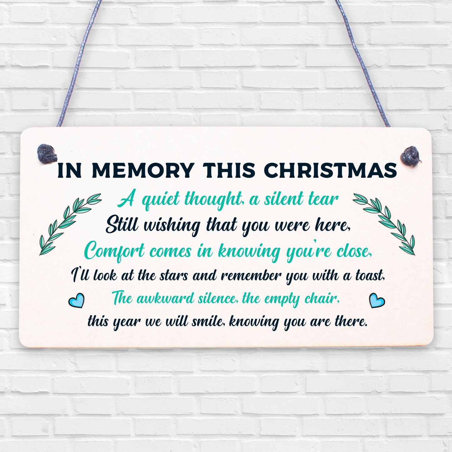 In Memory This Christmas Decoration Wood Memorial Quote Tree Sign Plaque Gift