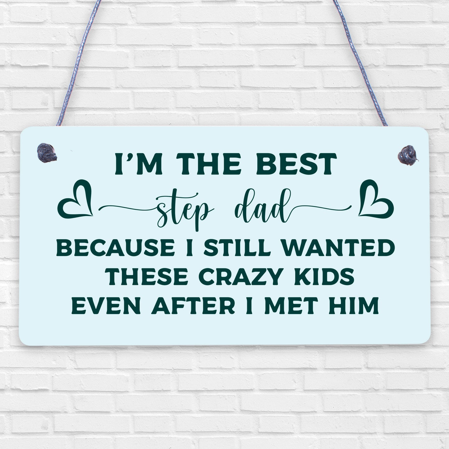 Best Step Dad Crazy Kids Novelty Hanging Plaque Fathers Day Daddy Birthday Gifts