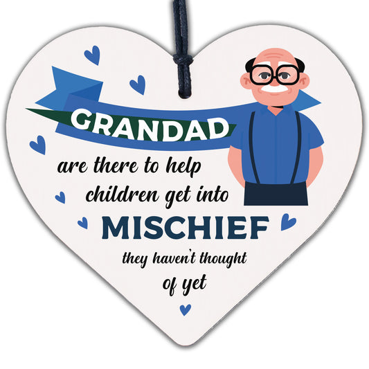 Funny Sign Grandad Birthday Gift Heart Wall Plaque Fathers Day Gifts From Kids