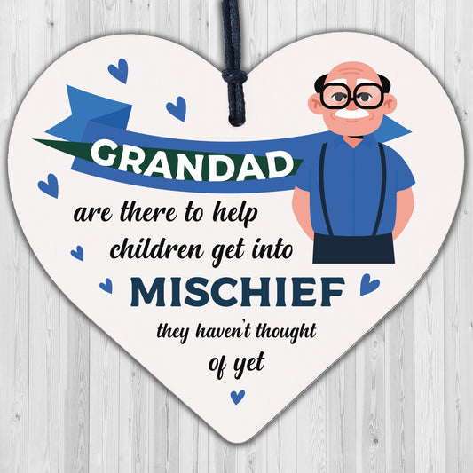 Funny Sign Grandad Birthday Gift Heart Wall Plaque Fathers Day Gifts From Kids