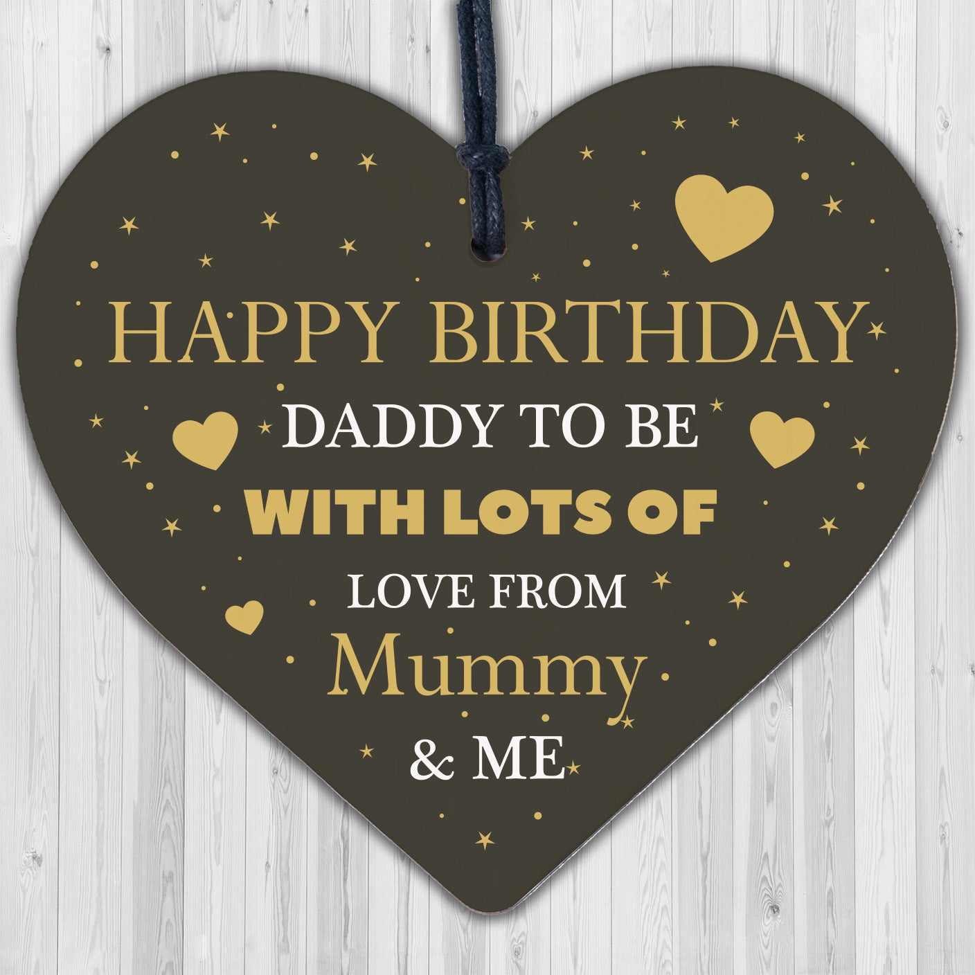 Happy Birthday Daddy To Be From Bump Wood Heart Dad Father Funny Card Baby Gift