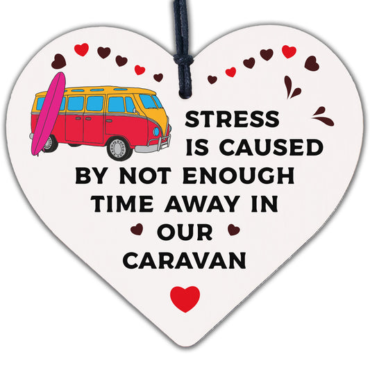 Funny Caravan Sign Wood Heart Hanging Door Wall Sign Campervan Sign Home Gift