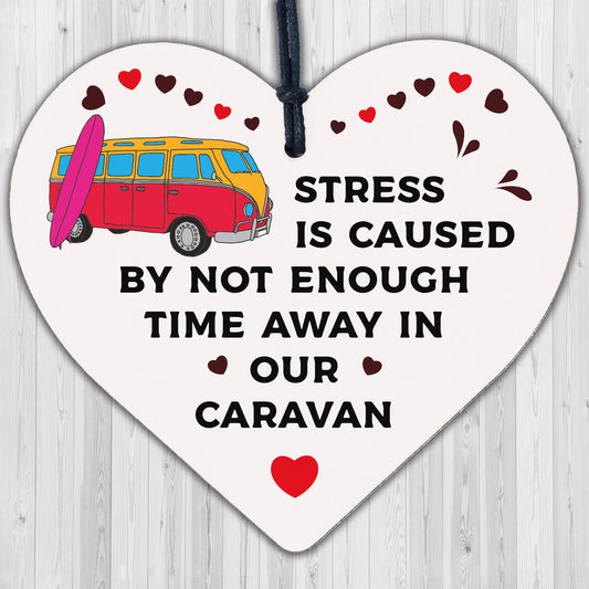 Funny Caravan Sign Wood Heart Hanging Door Wall Sign Campervan Sign Home Gift