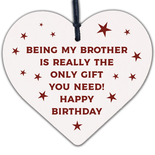 Funny Brother Birthday Gifts From Sister Novelty Wooden Heart Gift For Brother