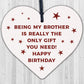 Funny Brother Birthday Gifts From Sister Novelty Wooden Heart Gift For Brother