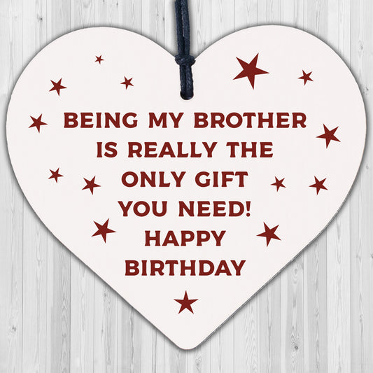 Funny Brother Birthday Gifts From Sister Novelty Wooden Heart Gift For Brother