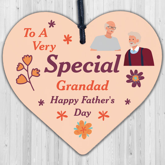 Cute Fathers Day Gift For Grandad Wood Heart Grandparent Gift Thank You Gift