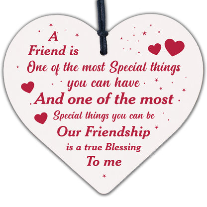 THANK YOU FRIENDSHIP GIFT Wood Heart Best Friend Plaque Birthday Gift For Friend