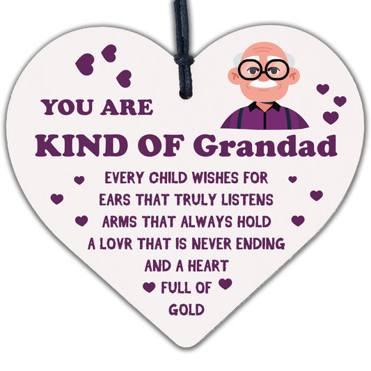 Grandad Gifts Wooden Heart Fathers Day Gift Thank You Grandparent Gift Keepsake