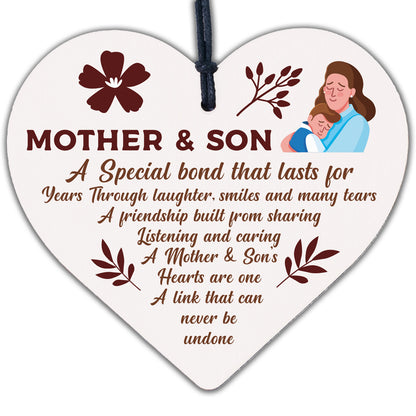 Mother And Son Gifts Wood Heart Son Birthday Gifts From Mum 16th 18th 21st