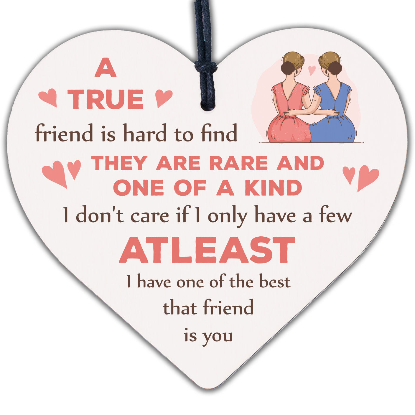 Gift For Best Friend Wood Heart Friendship Sign Thank You Gift For Her Keepsake