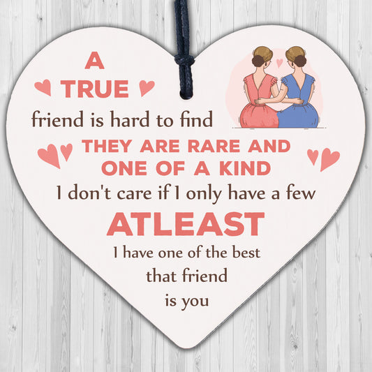 Gift For Best Friend Wood Heart Friendship Sign Thank You Gift For Her Keepsake