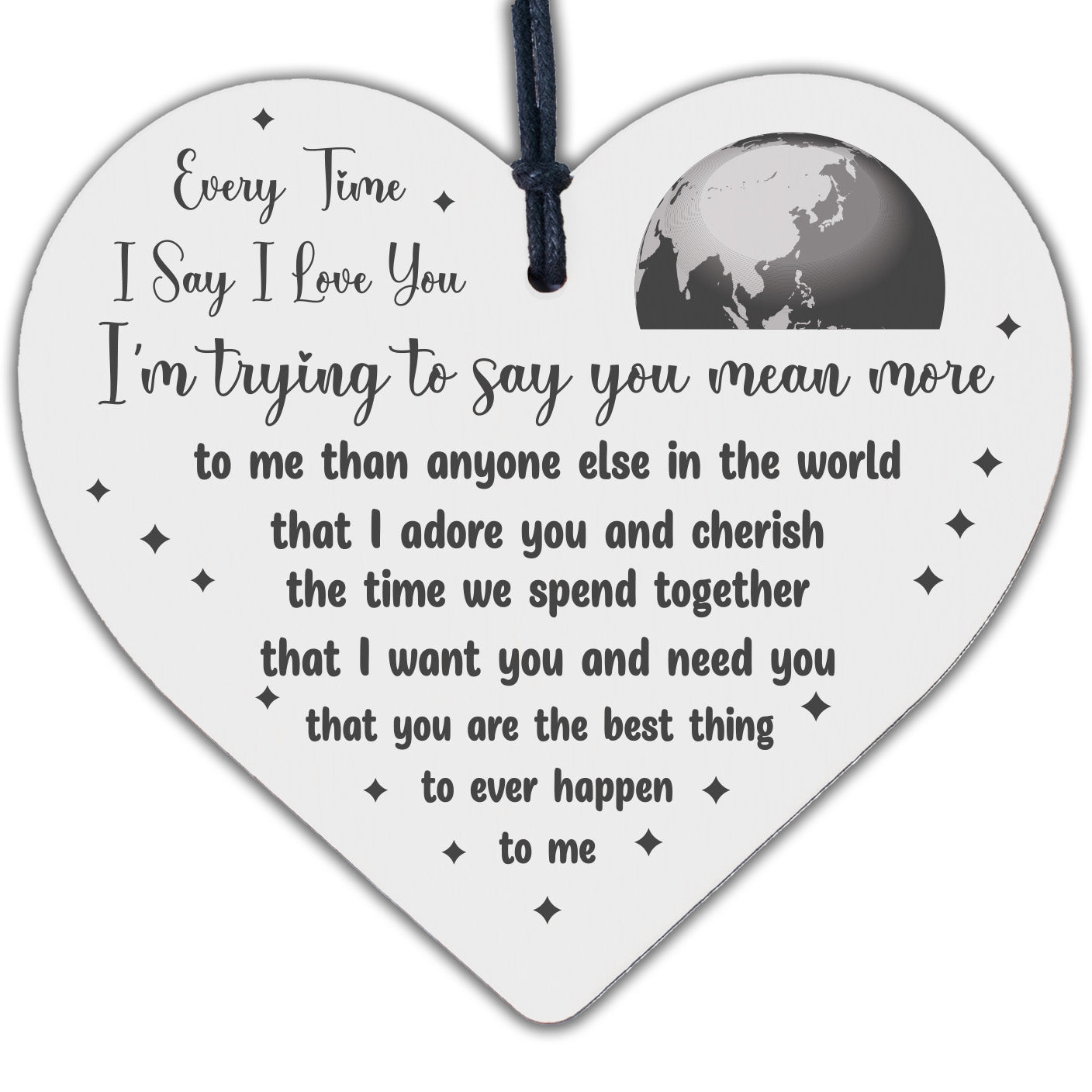 I Love You Plaque Heart Anniversary Gift For Husband Wife Boyfriend Girlfriend