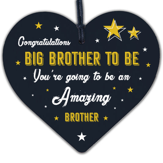 Big Brother To Be Gifts Wooden Heart Congratulations Pregnancy Announcement