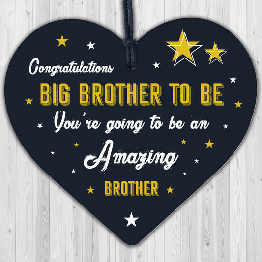 Big Brother To Be Gifts Wooden Heart Congratulations Pregnancy Announcement