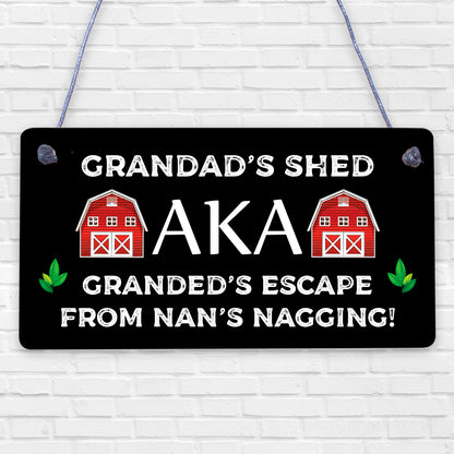 Funny Shed Sign For Grandad Hanging Garden Man Cave Sign Fathers Day Gift