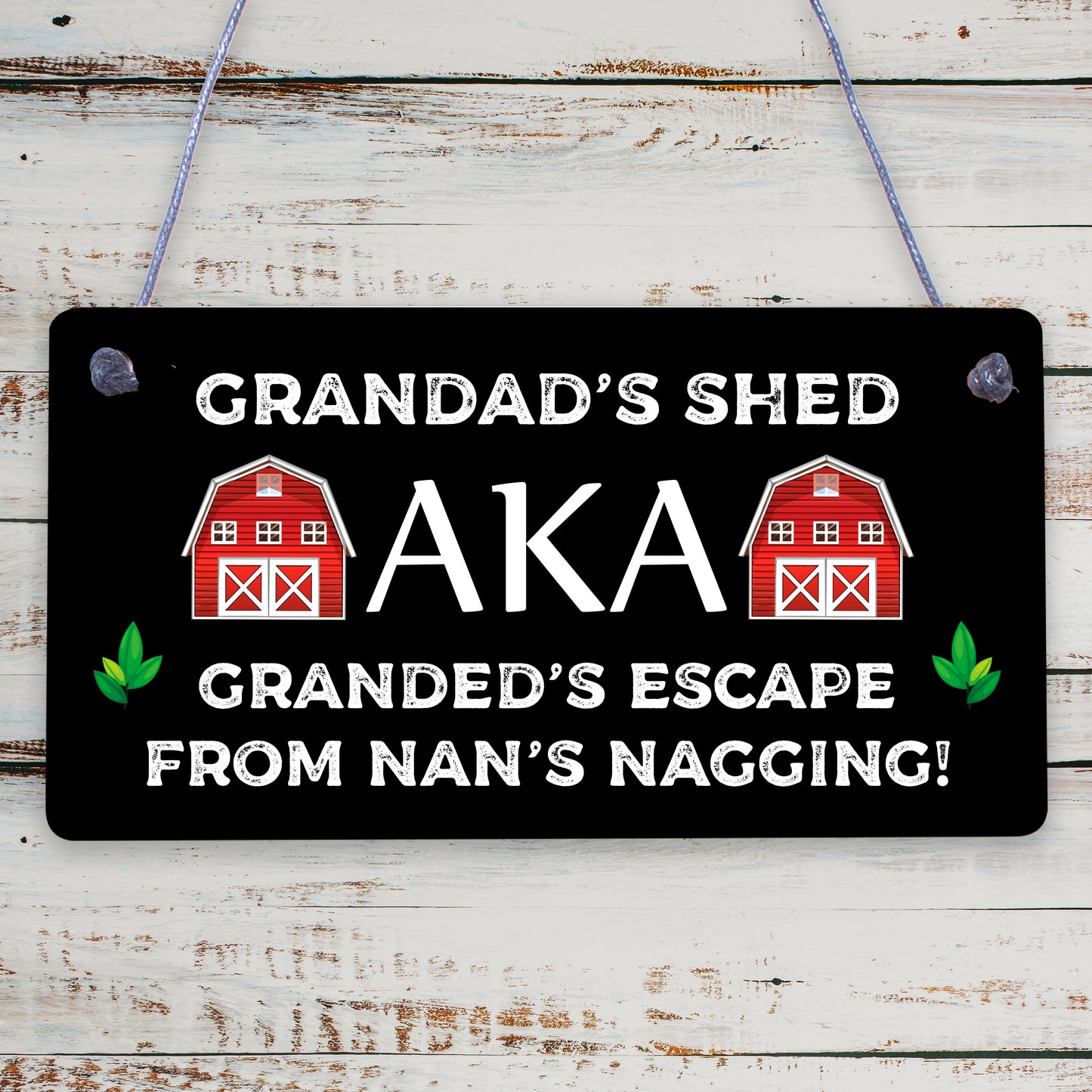 Funny Shed Sign For Grandad Hanging Garden Man Cave Sign Fathers Day Gift