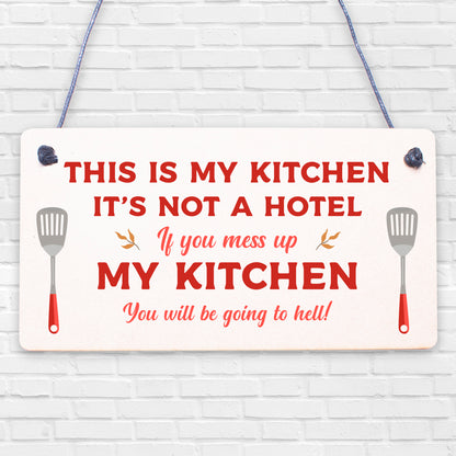 Vintage This Is My Kitchen Funny Plaque Shabby Chic Kitchen Wall Retro Sign Gift