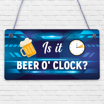 Beer Signs Beer O'Clock Hanging Garden Shed Sign Wall Pub Bar Plaque Friend Gift