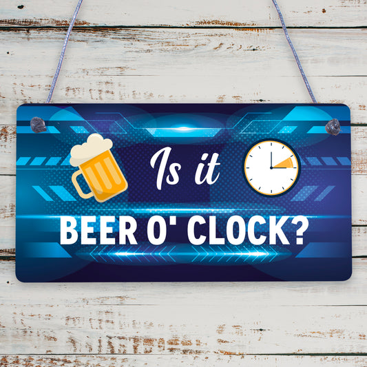 Beer Signs Beer O'Clock Hanging Garden Shed Sign Wall Pub Bar Plaque Friend Gift