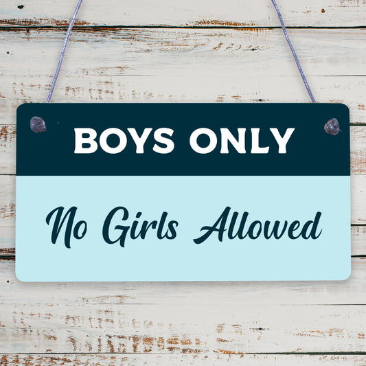 Funny Boys Bedroom Door Sign NO GIRLS ALLOWED Man Cave Sign Gift For Son