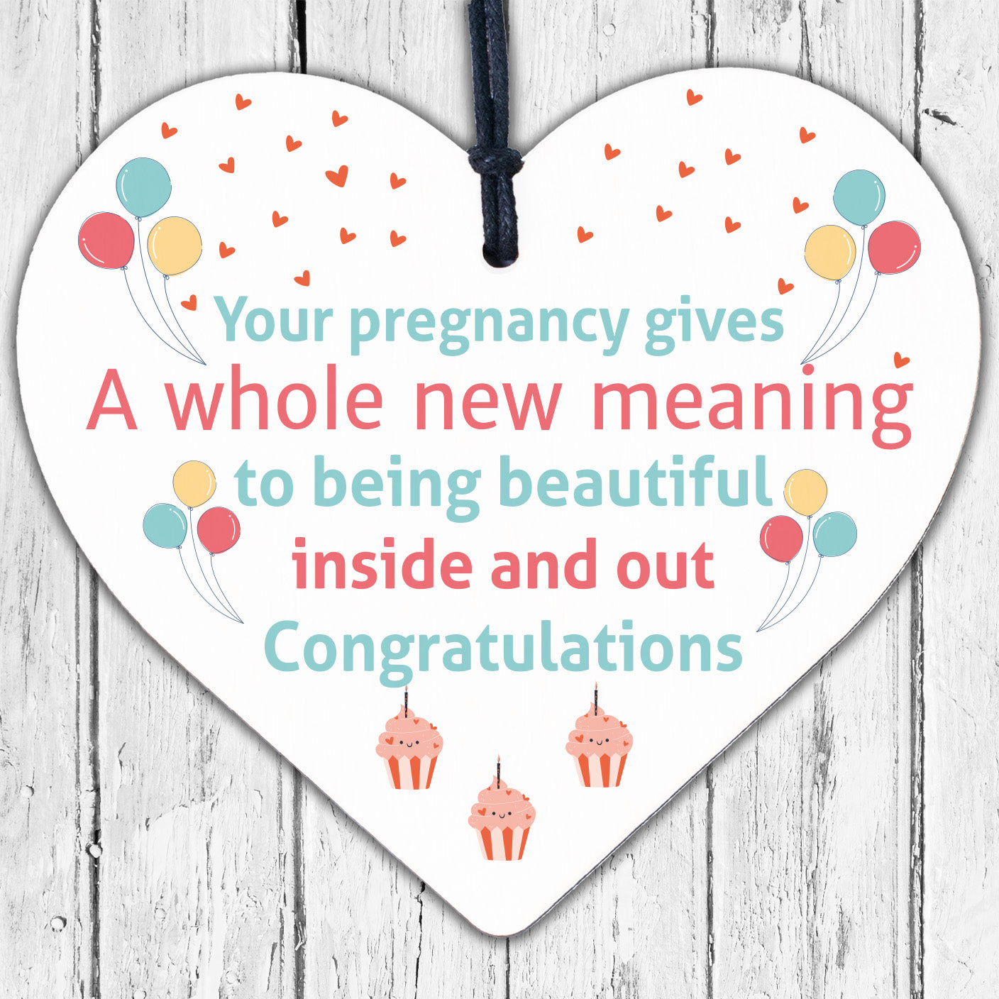 Pregnancy Congratulations Mum Dad To Be New Baby Shower Gift Wood Heart Plaque