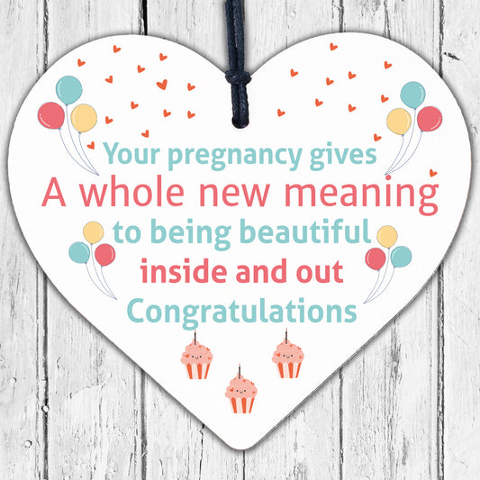 Pregnancy Congratulations Mum Dad To Be New Baby Shower Gift Wood Heart Plaque