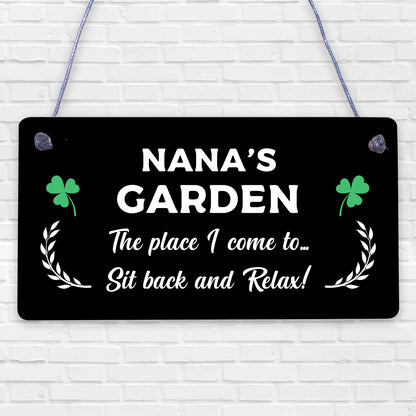 Nanas Garden Sign Hanging Engraved Plaque Garden Signs For Outdoor Outside