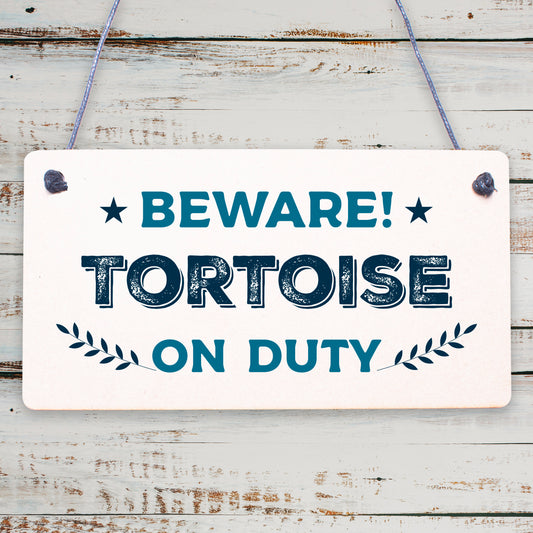 Beware Tortoise Turtle Reptile Pet Animal Sign Home Garden Door Novelty Plaque