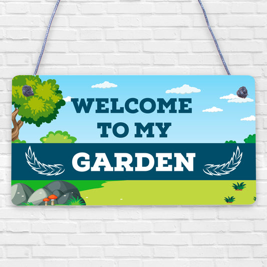 Garden Sign WELCOME TO MY GARDEN Engraved Plaque Home Signs Friendship Gift