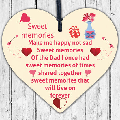 Christmas Tree Grave Memorial Ornament For Dad Wooden Heart Bauble Decoration