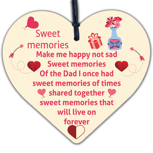 Christmas Tree Grave Memorial Ornament For Dad Wooden Heart Bauble Decoration